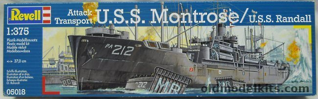 Revell 1/375 USS Montrose PA212 or USS Randall Attack Transport PA224 - Haskell Class Attack Transport, 05018 plastic model kit